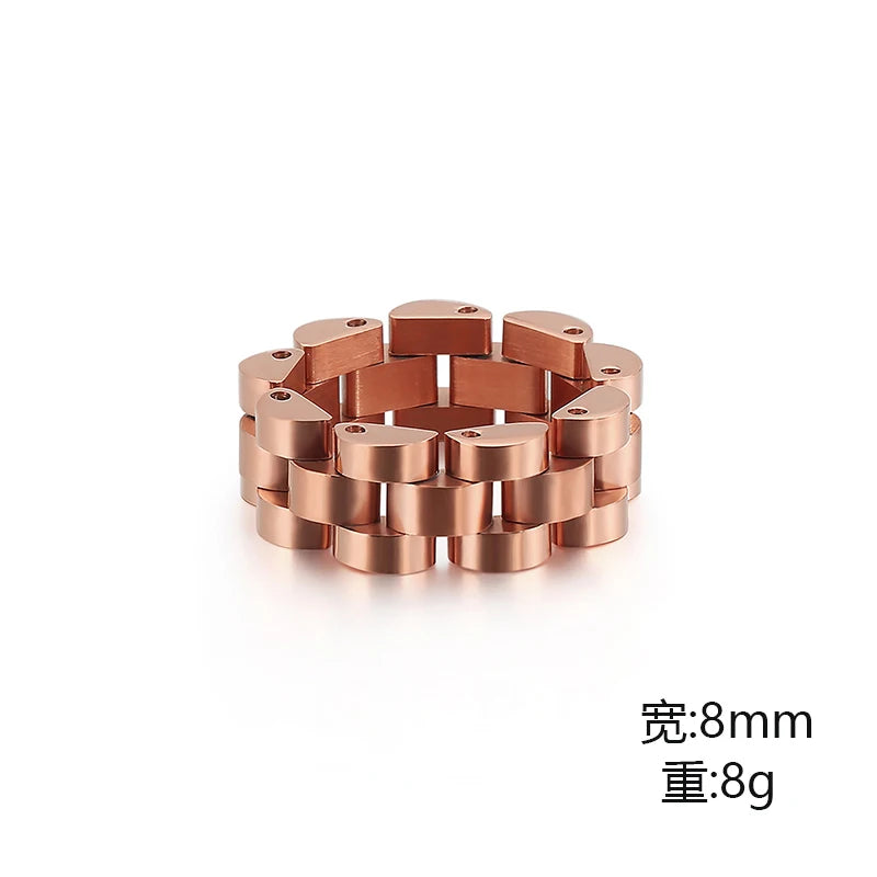 Stainless Steel Ring for Men Colorful Bike Chain Rings Women Stainless Steel 8mm Chain Link Finger Rings  Biker Cheap Jewelry - Clikcy