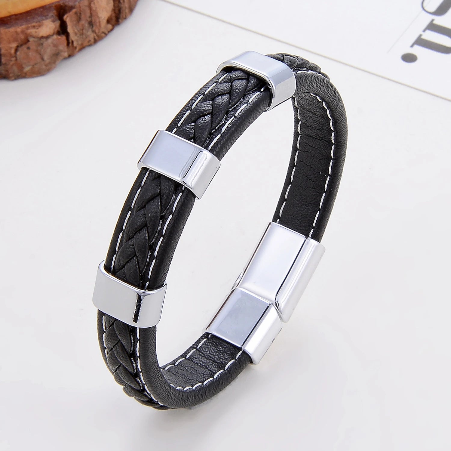 Classic Braided Leather Bracelet For Women Zinc Alloy Metal Mens Jewelry Bracelets Femme Accessories 2021 браслет мужской - Clikcy