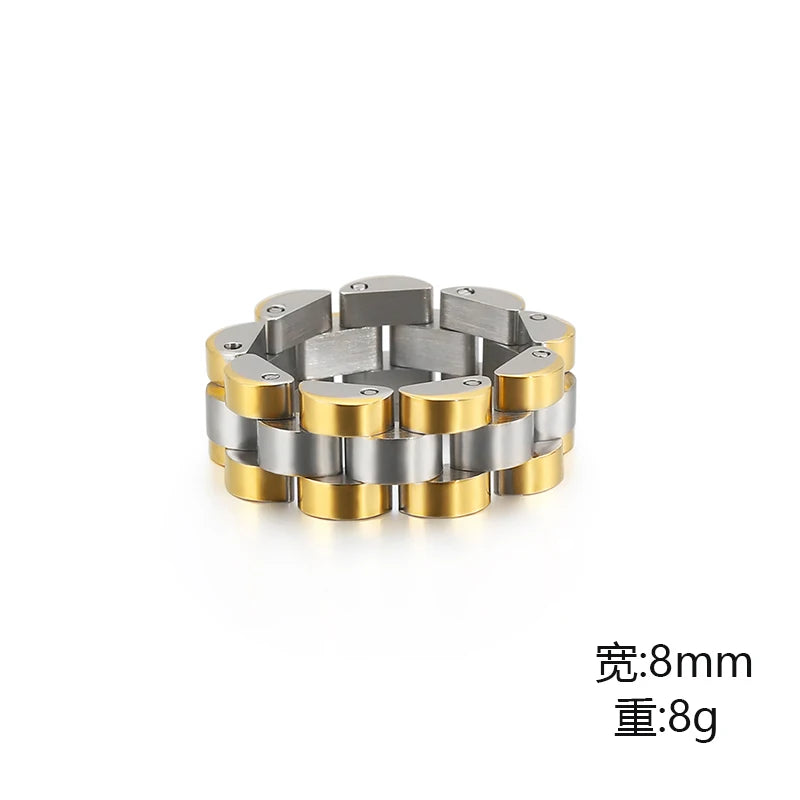 Stainless Steel Ring for Men Colorful Bike Chain Rings Women Stainless Steel 8mm Chain Link Finger Rings  Biker Cheap Jewelry - Clikcy