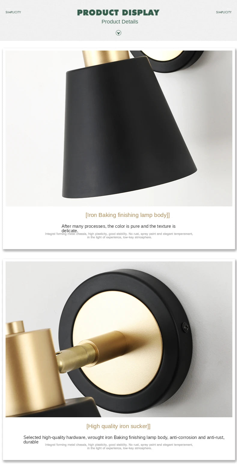 LED Wall Lamp for Bedroom Bedside Lamp Modern Lighting Mirror Front Lamp Living Dining Room Kitchen Sofa Background Wall Lights - Clikcy