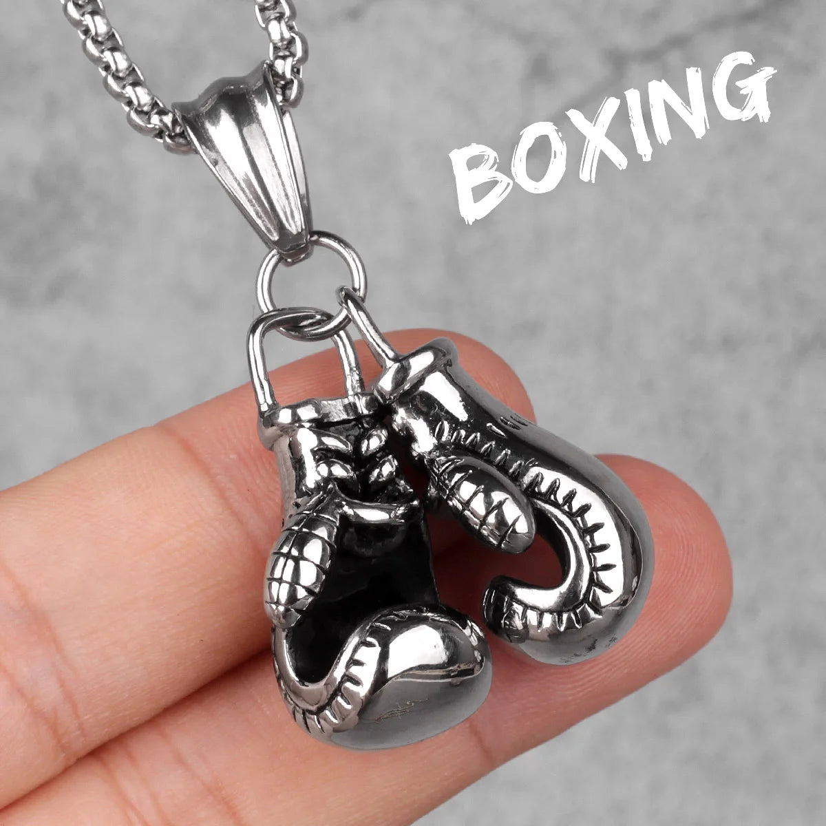 Fitness Gym Bodybuilding Boxing Gloves Stainless Steel Men Necklaces Pendants Chain for Boyfriend Male Jewelry Gift Wholesale - Clikcy