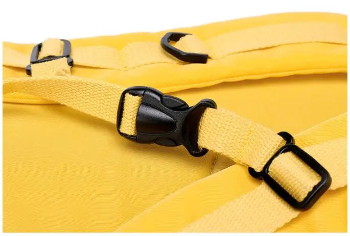 Fashion Leisure Yellow Backpack Waterproof Large School Backpack For Teenager USB College Back pack - Clikcy