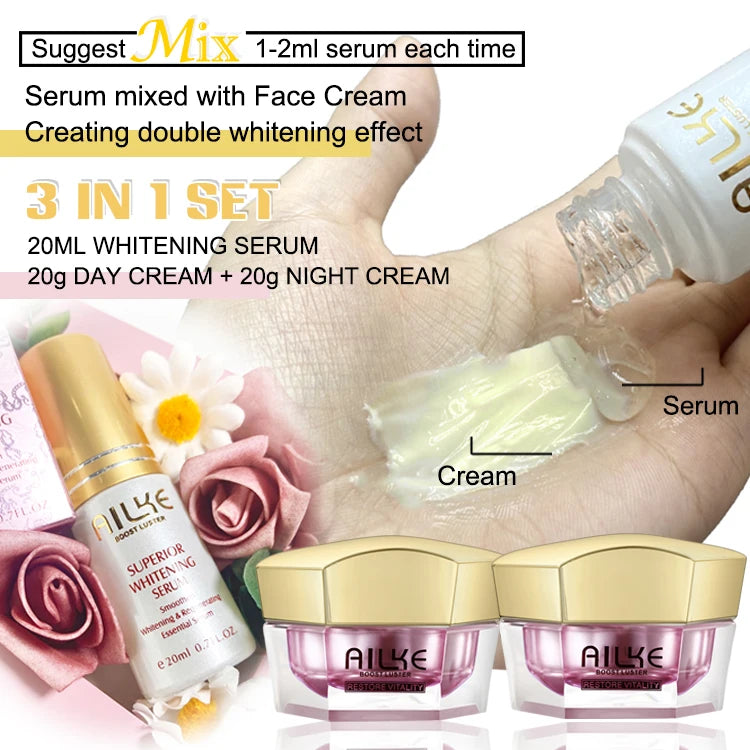 AILKE Face Cream With Hyaluronic Acid, Whitening Moisturizing Lifting Anti-aging, Women Sleeping Dry Korean Bleaching Skin Care - Clikcy