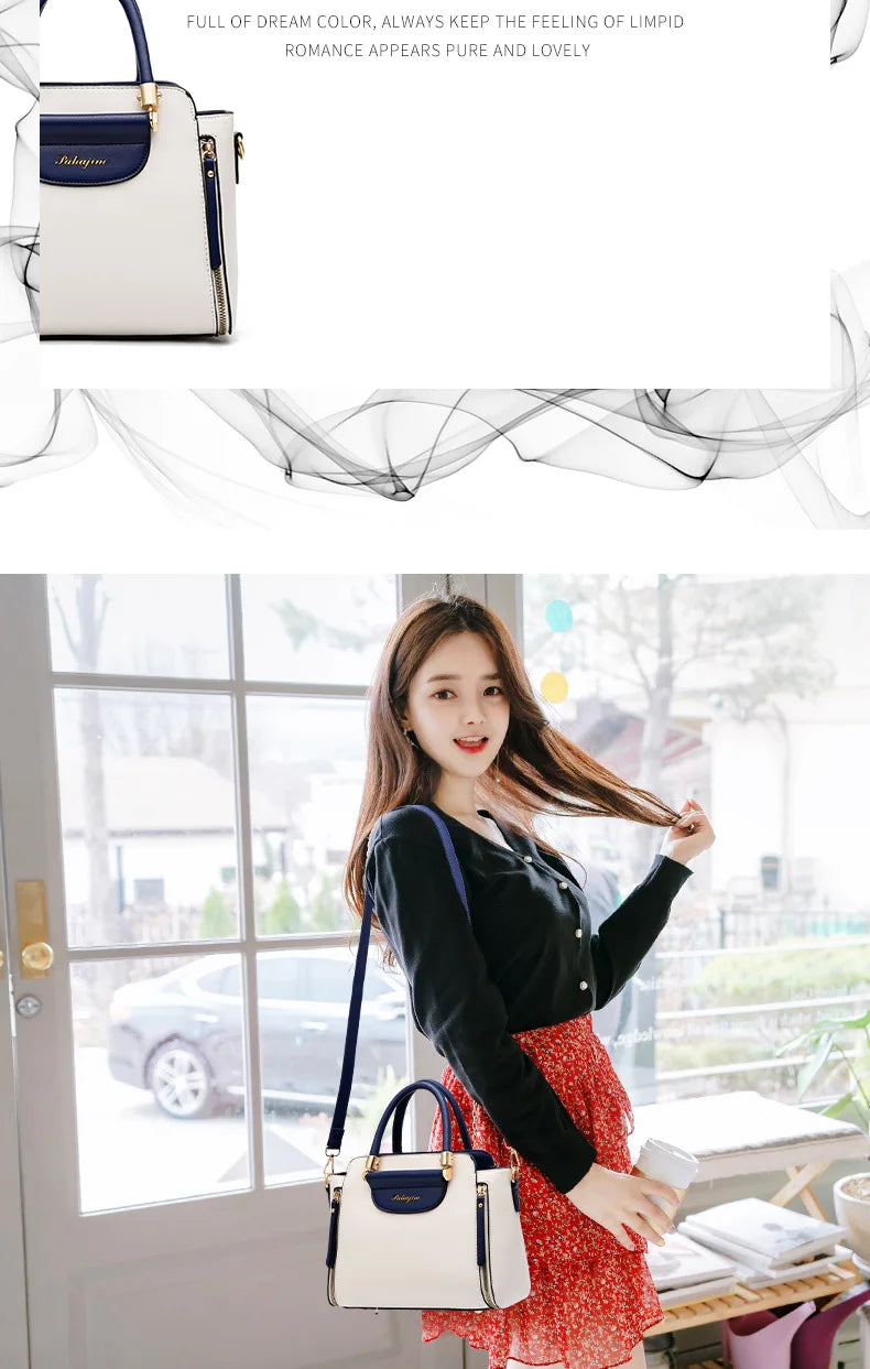 Women's bag 2025 new fashion women's bags hit color hand-held  bag Europeand the United States all-match shoulder messenger bag - Clikcy