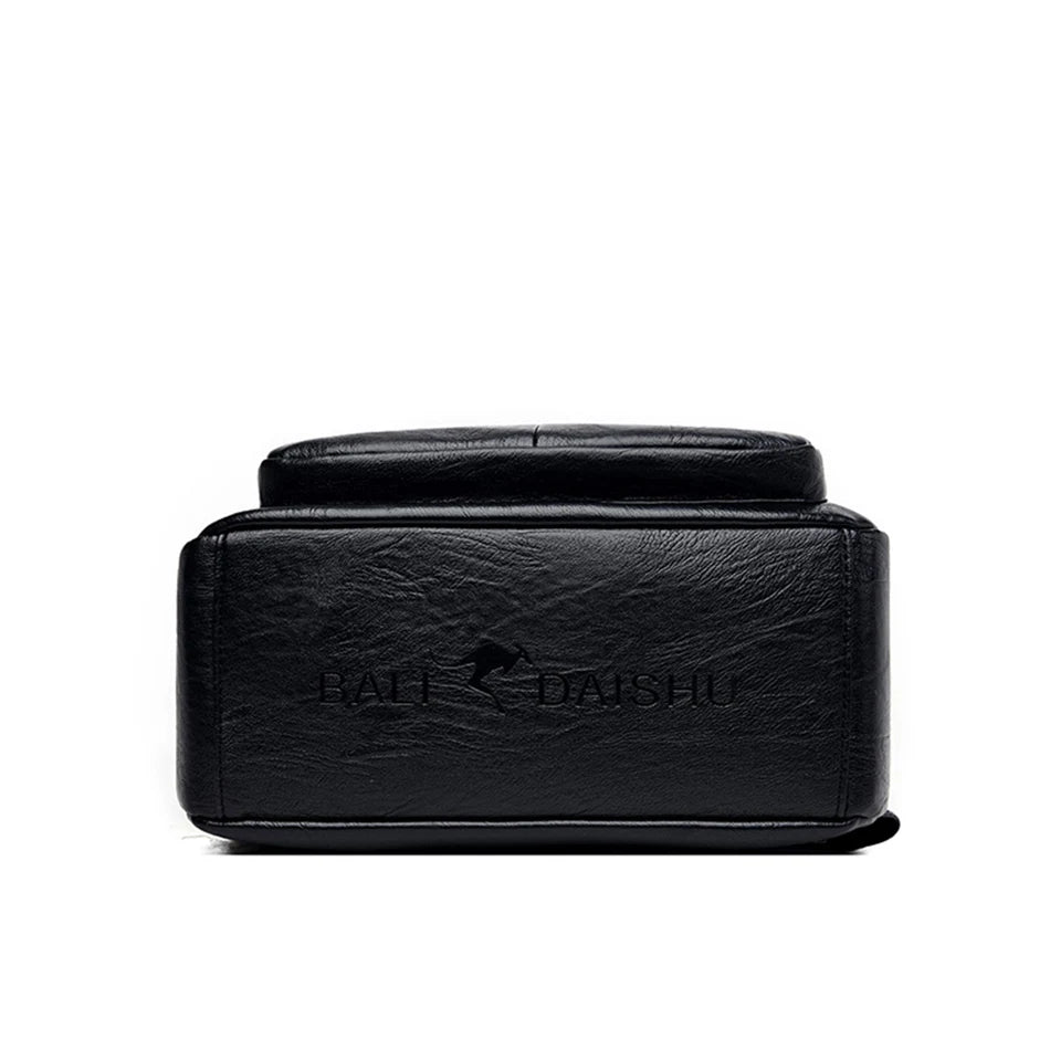 Genuine Women Leather Backpack Fashion Female Shoulder Bag Sac a Dos Ladies Bagpack Mochilas School Bags For Teenage Girls 2024 - Clikcy