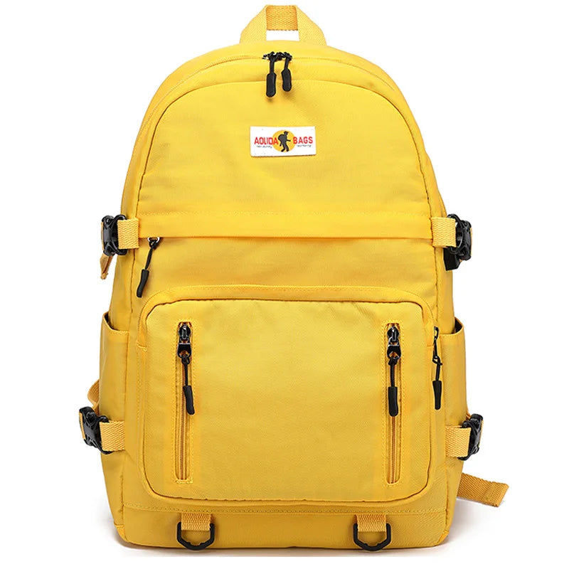 Fashion Leisure Yellow Backpack Waterproof Large School Backpack For Teenager USB College Back pack - Clikcy