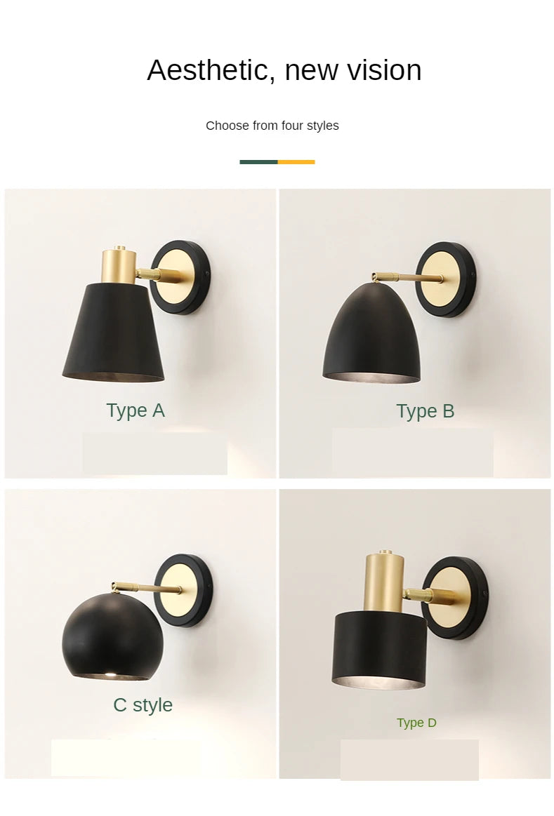 LED Wall Lamp for Bedroom Bedside Lamp Modern Lighting Mirror Front Lamp Living Dining Room Kitchen Sofa Background Wall Lights - Clikcy