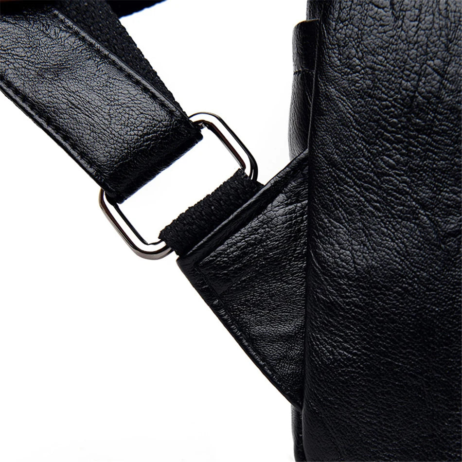 Genuine Women Leather Backpack Fashion Female Shoulder Bag Sac a Dos Ladies Bagpack Mochilas School Bags For Teenage Girls 2024 - Clikcy