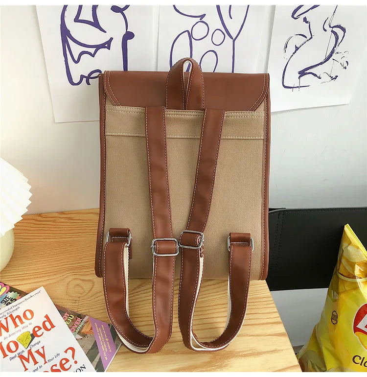 Preppy style women backpack Large Capacity Laptop Bag Casual School Backpacks for Girls patchwork Travel bags for Female totes - Clikcy