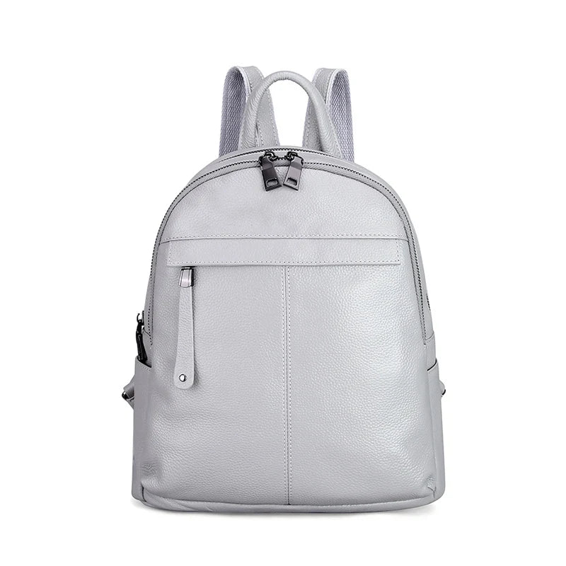 ZENCY 9 Color Fashion Soft Genuine Cow Leather Women Ladies Girls Backpack Top Layer Cowhide School Bag Female Knapsack Rucksack - Clikcy
