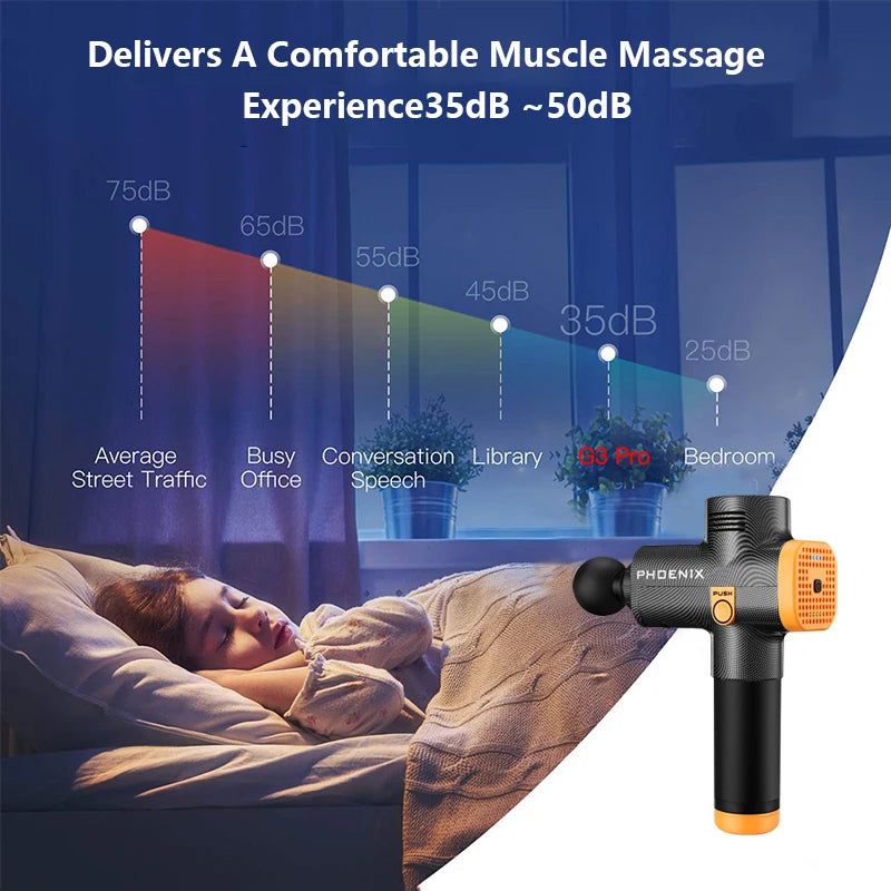 Phoenix A2 Massage Gun Muscle Relaxation Deep Tissue Massager Dynamic Vibrator Back Portable Handheld Display Fascia Gun Massage - Clikcy