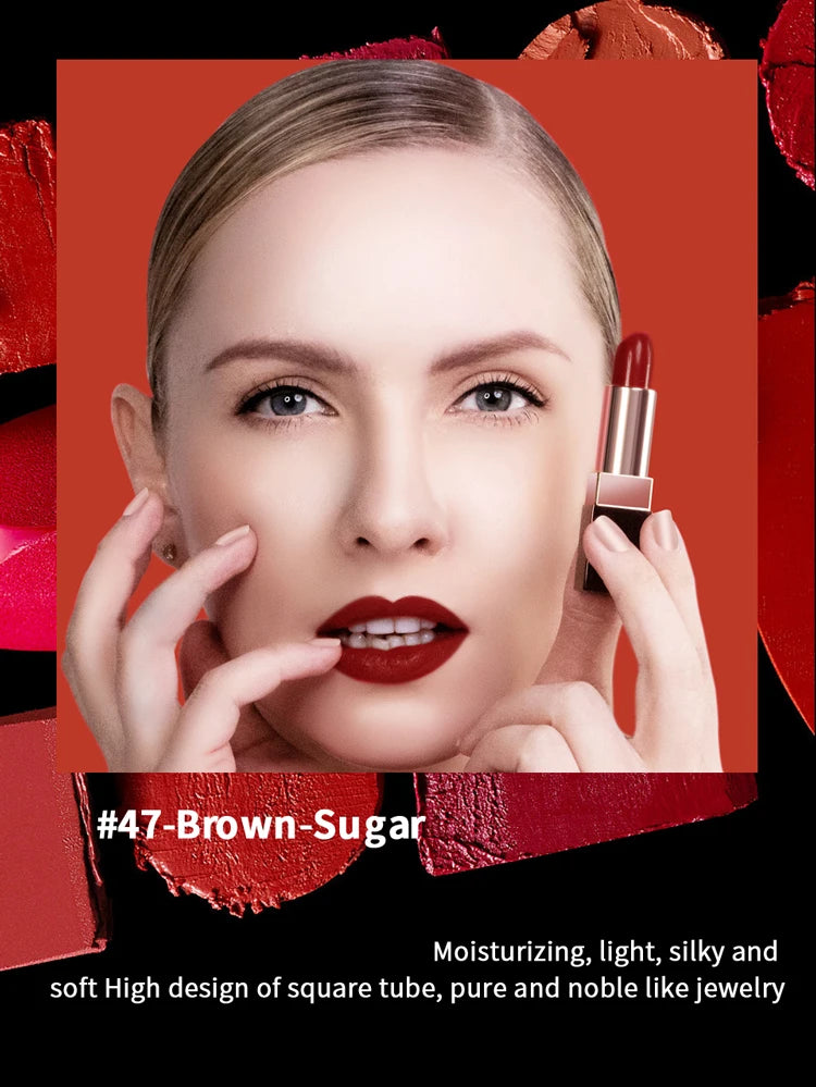 CHARMACY Matte Durable Easy To Wear Lipstick Natural Matte Red Velvet Lip Stick Lip Coloring Makeup Women Beauty Cosmetics - Clikcy