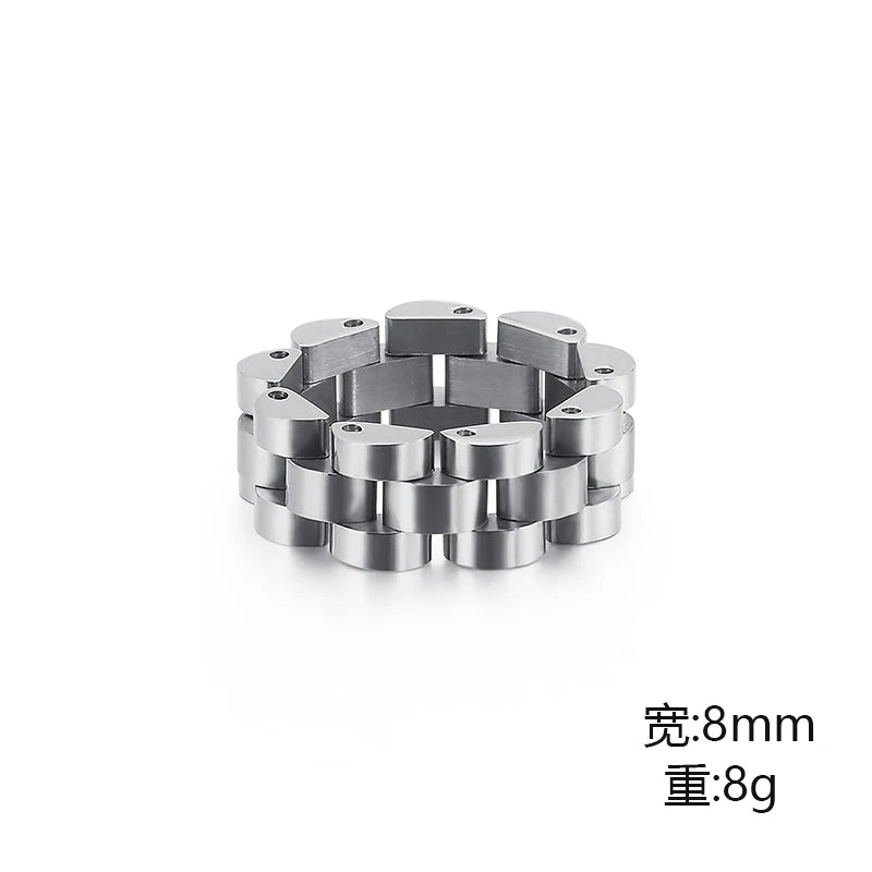 Stainless Steel Ring for Men Colorful Bike Chain Rings Women Stainless Steel 8mm Chain Link Finger Rings  Biker Cheap Jewelry - Clikcy