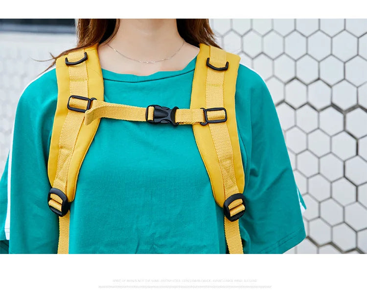 Fashion Leisure Yellow Backpack Waterproof Large School Backpack For Teenager USB College Back pack - Clikcy