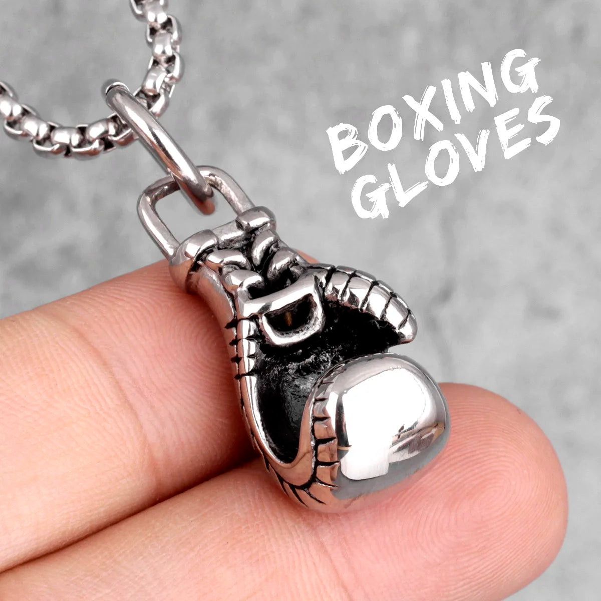 Fitness Gym Bodybuilding Boxing Gloves Stainless Steel Men Necklaces Pendants Chain for Boyfriend Male Jewelry Gift Wholesale - Clikcy