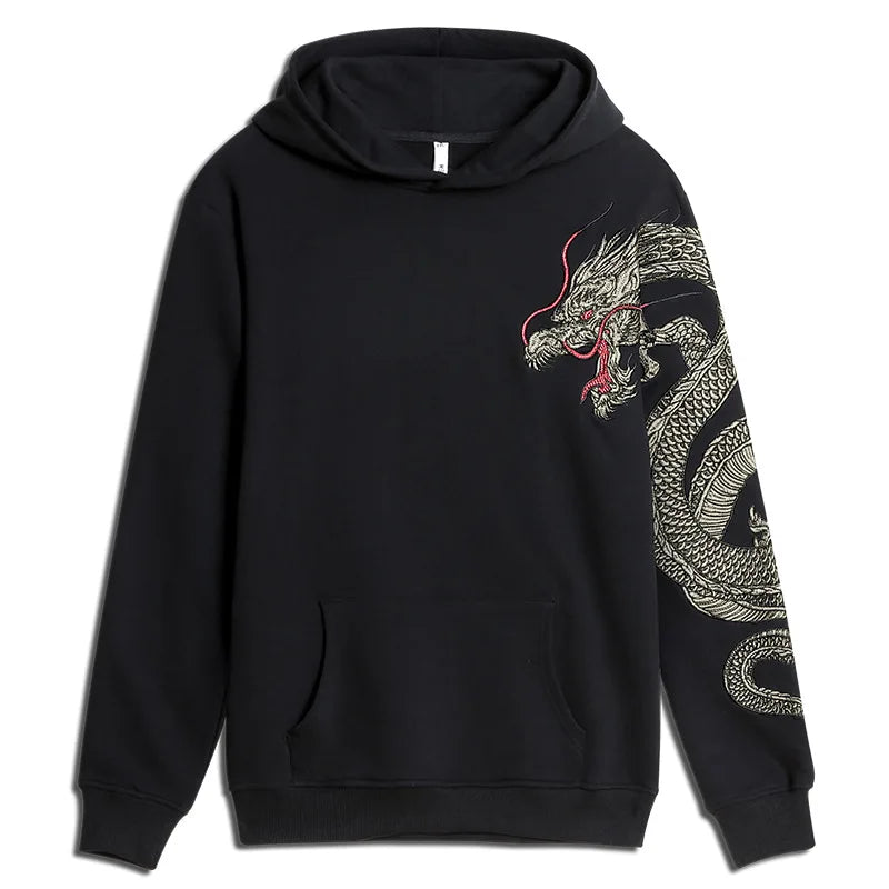 Supzoom Top Fashion Loose  Autumn And Winter New Arrival Dragon Embroidery Chinese Style Popular Casual Animal Cotton Hoodies - Clikcy