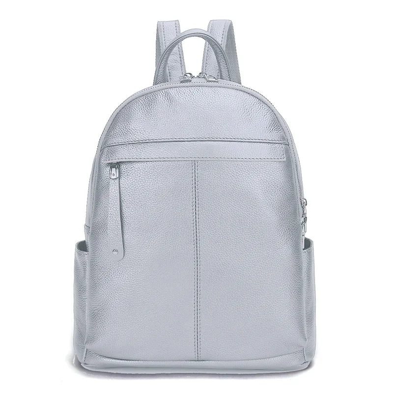 ZENCY 9 Color Fashion Soft Genuine Cow Leather Women Ladies Girls Backpack Top Layer Cowhide School Bag Female Knapsack Rucksack - Clikcy