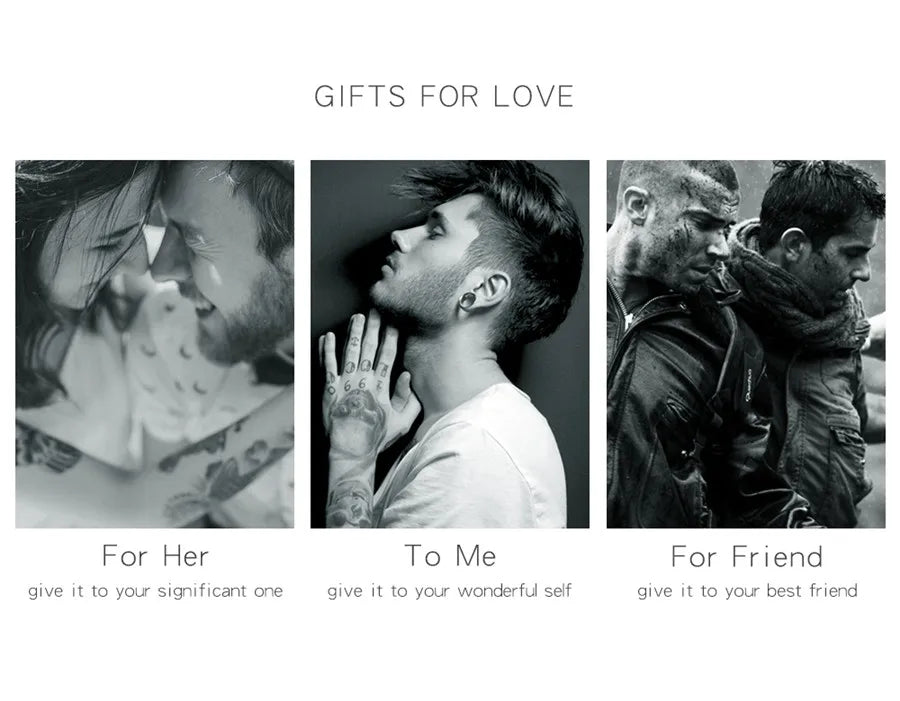 XQNI Geometric Stainless Steel Accessories Combination Leather Men's Bracelet Classic Multi-layer Luxury Style For Handsome Gift - Clikcy