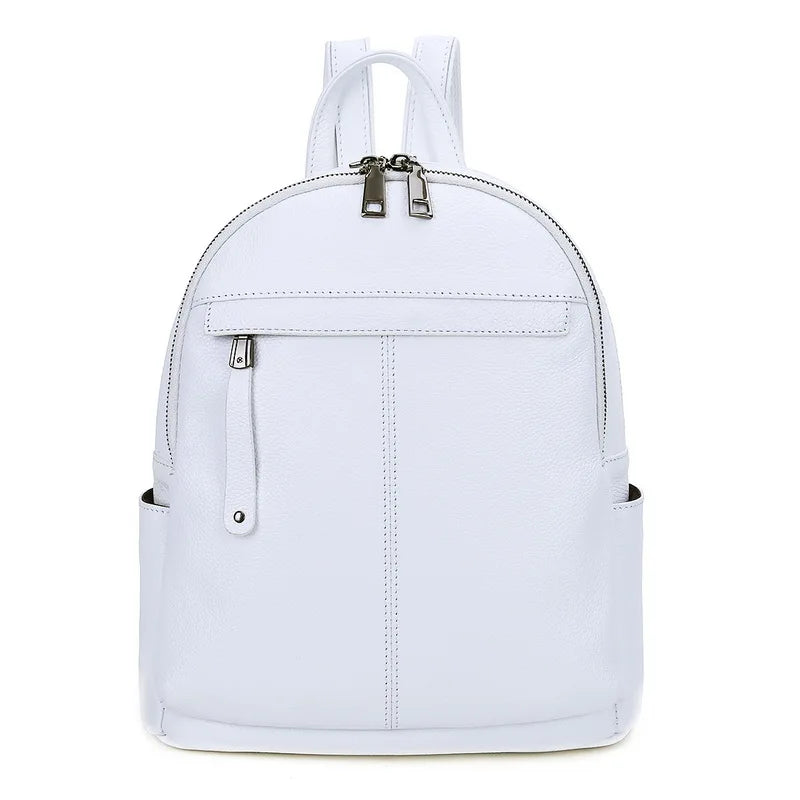 ZENCY 9 Color Fashion Soft Genuine Cow Leather Women Ladies Girls Backpack Top Layer Cowhide School Bag Female Knapsack Rucksack - Clikcy