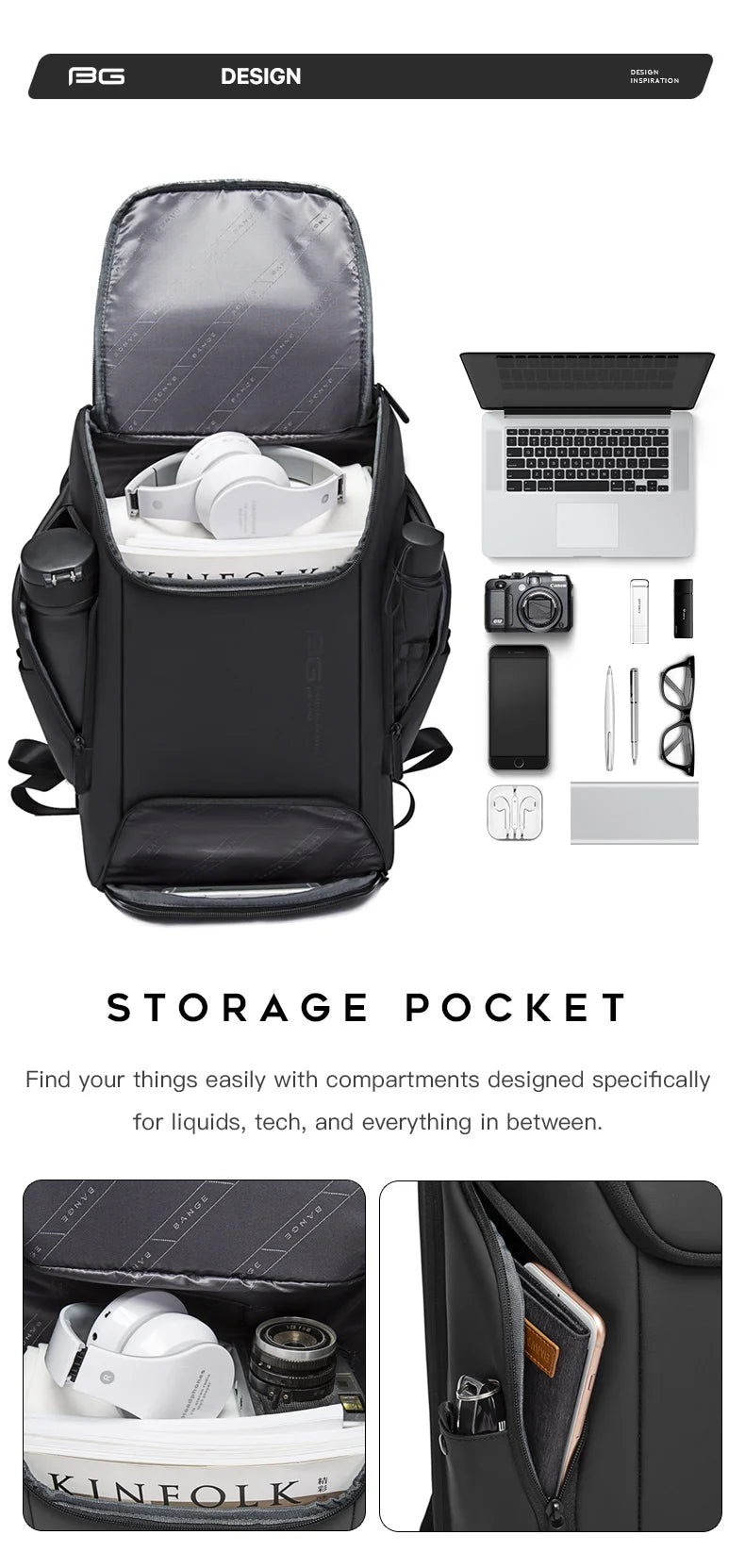 BANGE New Arrival Laptop Backpacks Multifunctional with WaterProof Big Capacity Daily Work Business Backpack Back Pack Mochila - Clikcy