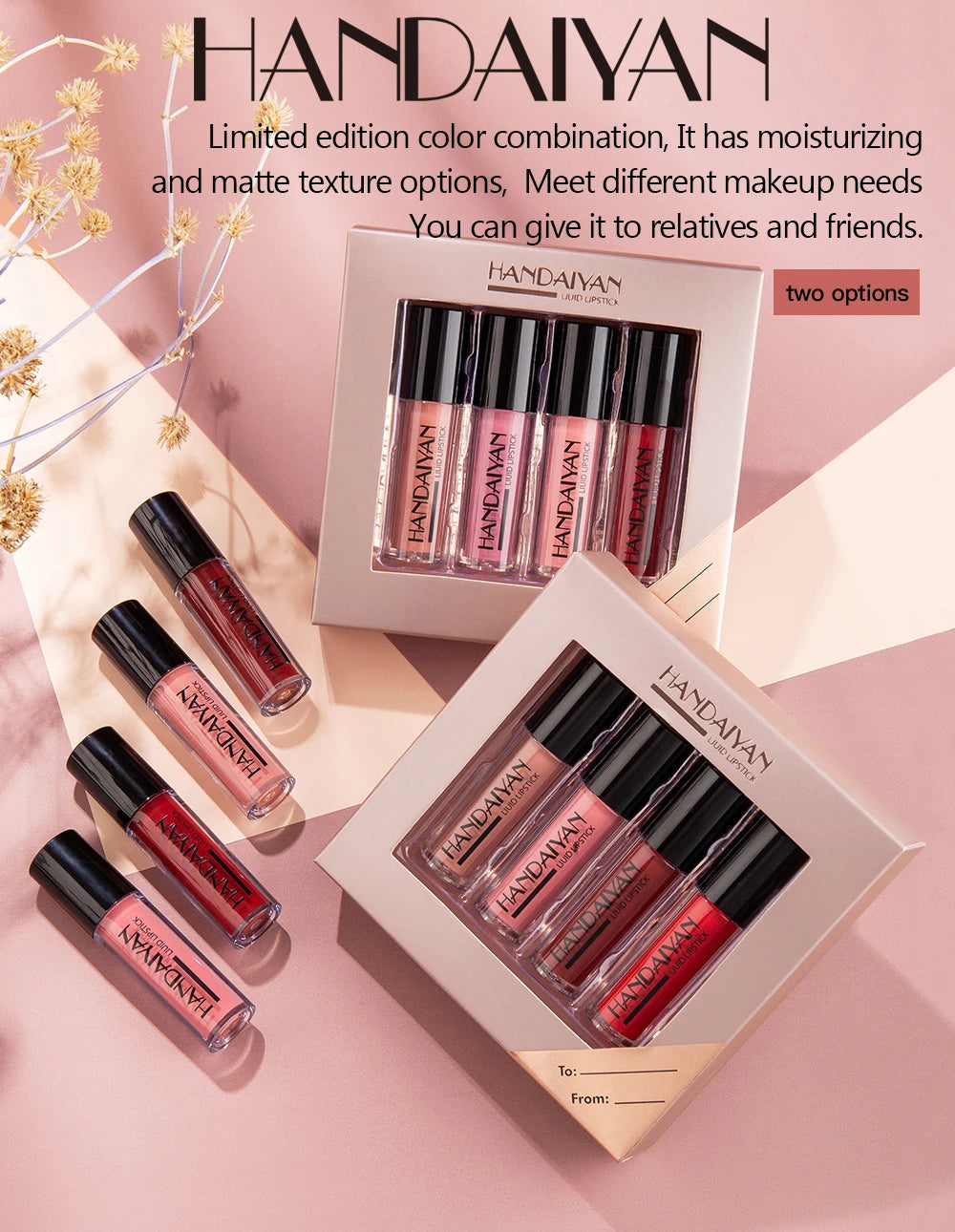 4Colors/Set Matte Liquid Lipstick Kit Women Makeup Set Matt Lipstick Lips Make up Cosmetics Tint Lip Gloss Waterproof - Clikcy