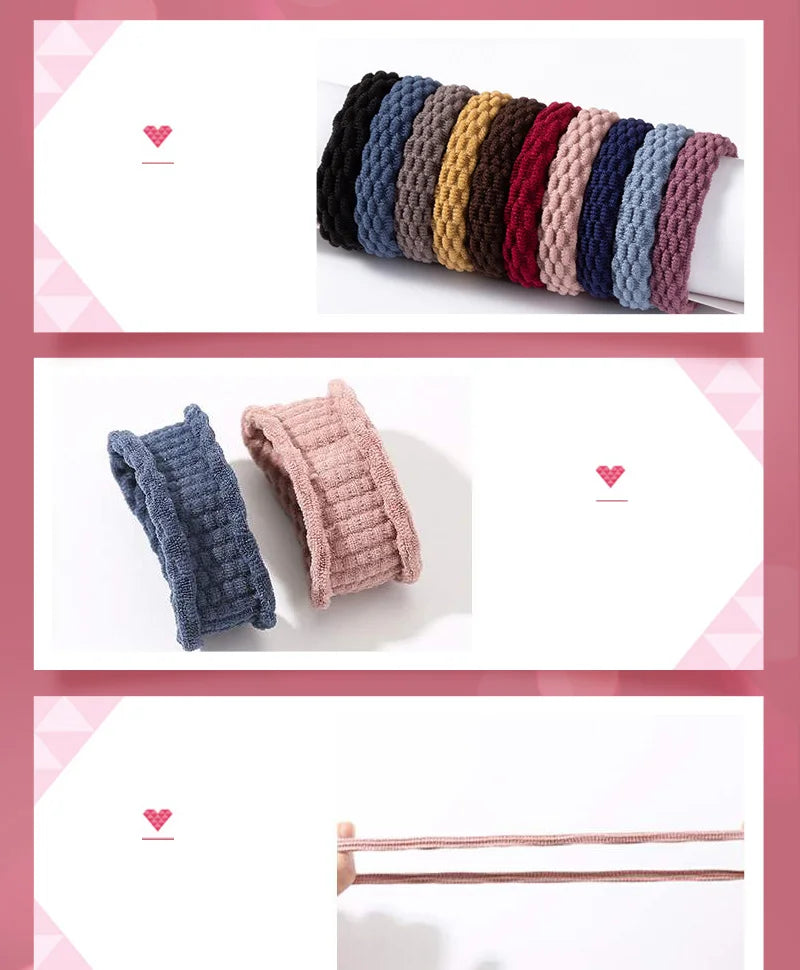 10PCS Women Girls Simple Basic Elastic Hair Bands Ties Scrunchie Ponytail Holder Rubber Bands Fashion Headband Hair Accessories - Clikcy