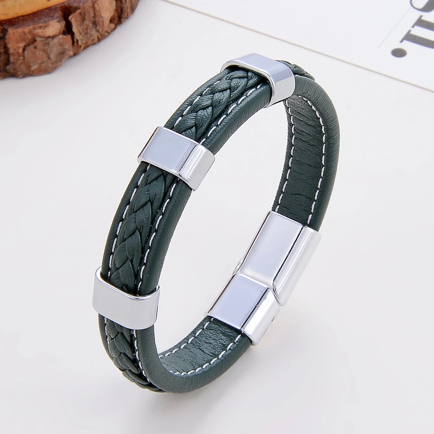 Classic Braided Leather Bracelet For Women Zinc Alloy Metal Mens Jewelry Bracelets Femme Accessories 2021 браслет мужской - Clikcy