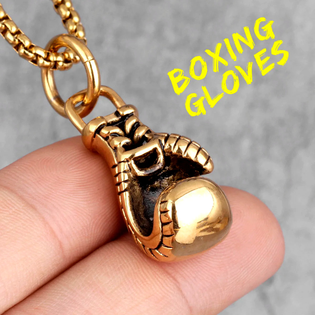 Fitness Gym Bodybuilding Boxing Gloves Stainless Steel Men Necklaces Pendants Chain for Boyfriend Male Jewelry Gift Wholesale - Clikcy