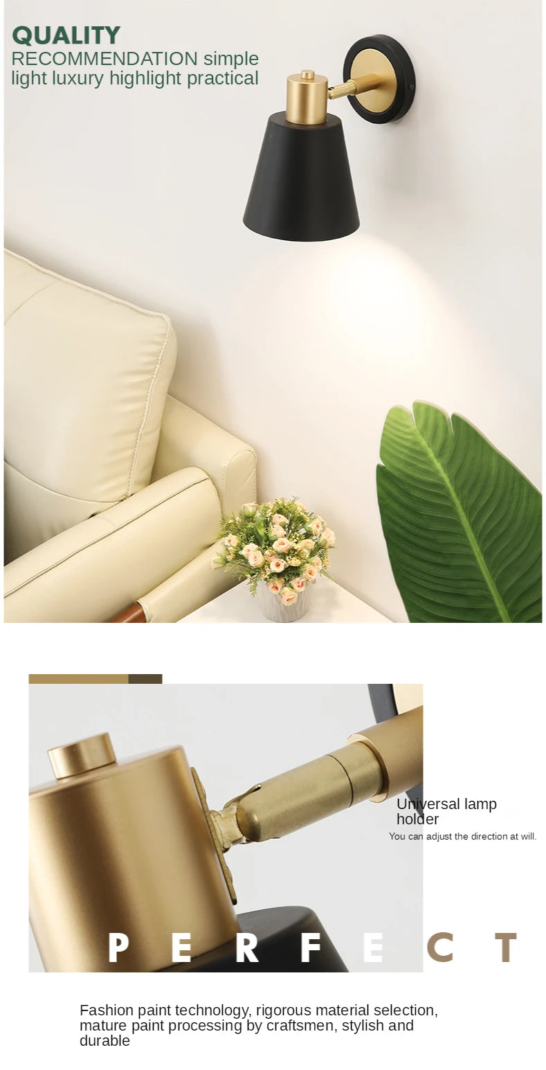 LED Wall Lamp for Bedroom Bedside Lamp Modern Lighting Mirror Front Lamp Living Dining Room Kitchen Sofa Background Wall Lights - Clikcy