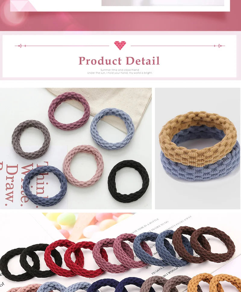 10PCS Women Girls Simple Basic Elastic Hair Bands Ties Scrunchie Ponytail Holder Rubber Bands Fashion Headband Hair Accessories - Clikcy