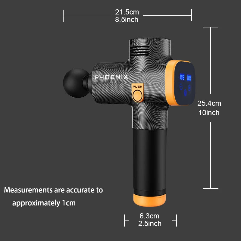 Phoenix A2 Massage Gun Muscle Relaxation Deep Tissue Massager Dynamic Vibrator Back Portable Handheld Display Fascia Gun Massage - Clikcy