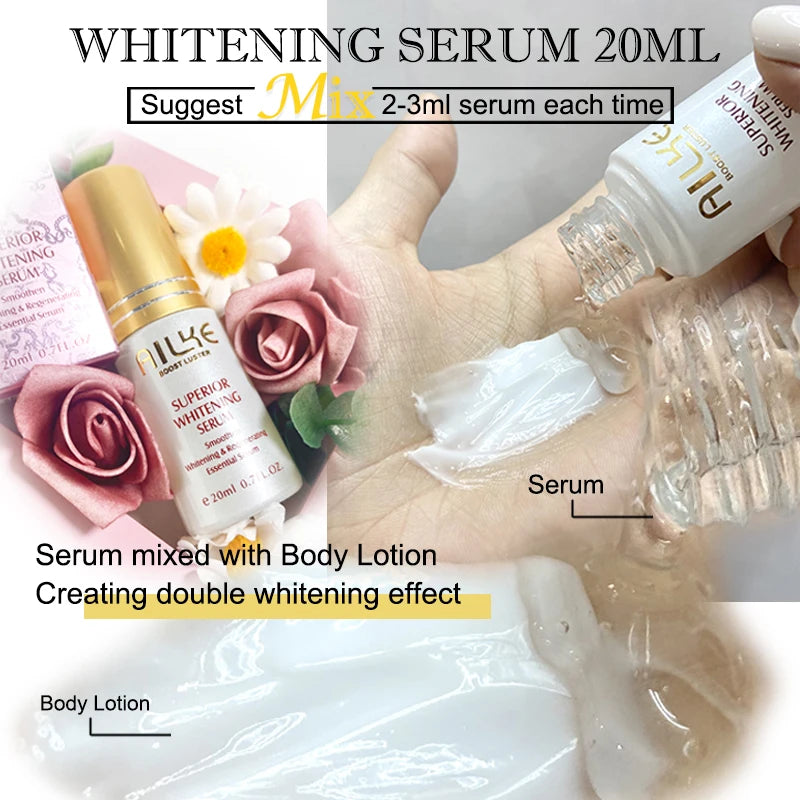 AILKE Whitening Moisturizing Korean Facial And Body Lotion Reduce Melanin Wrinkles Vitamin C Dark Spot Remover Skin Care Cream - Clikcy