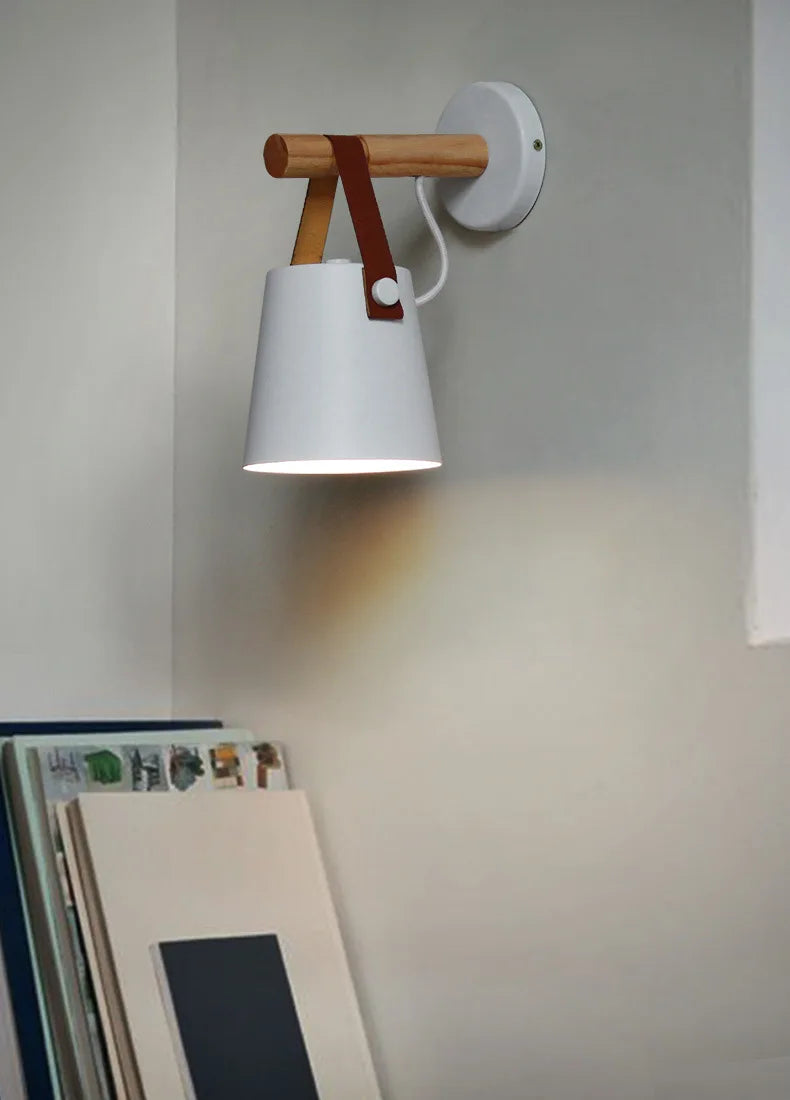 Aisilan LED Wall Lamps for Living Room/Bed Room/Corridor Wall Sconces Light E27 Bulb Nordic Wooden Wall Light - Clikcy