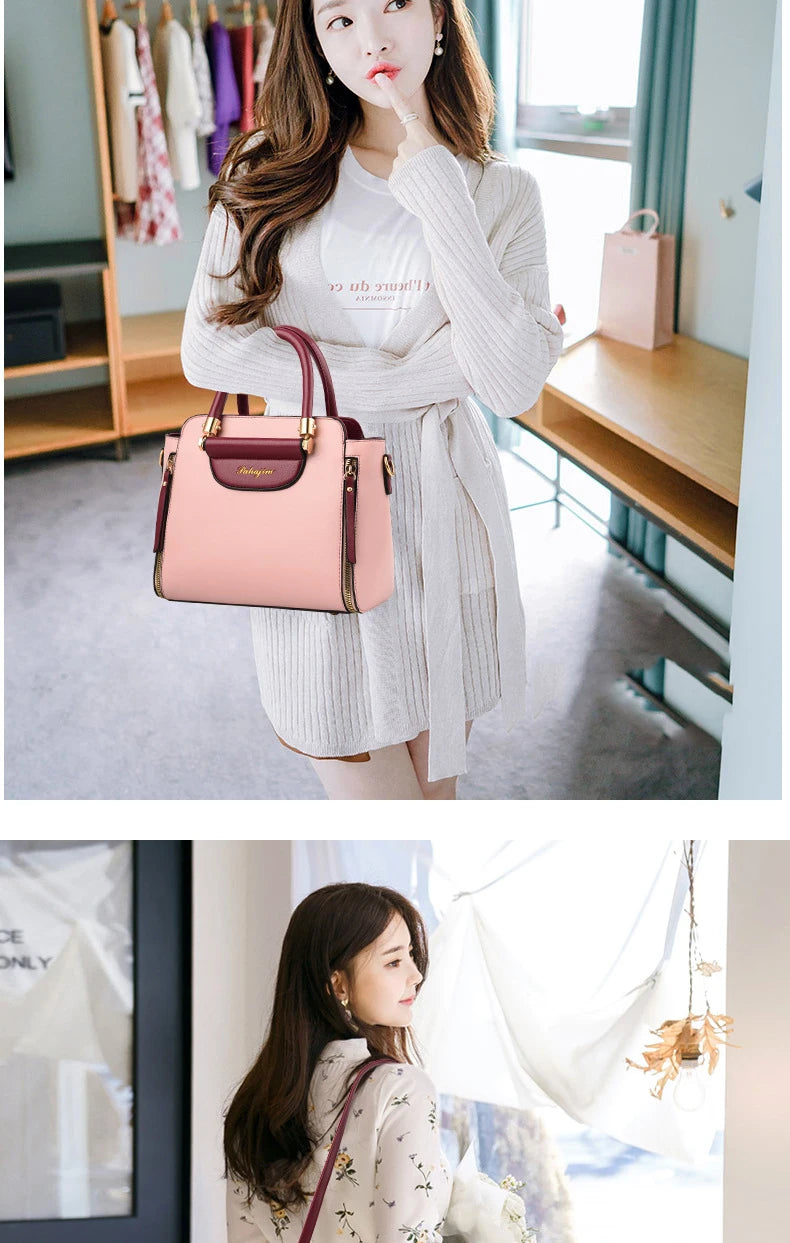 Women's bag 2025 new fashion women's bags hit color hand-held  bag Europeand the United States all-match shoulder messenger bag - Clikcy