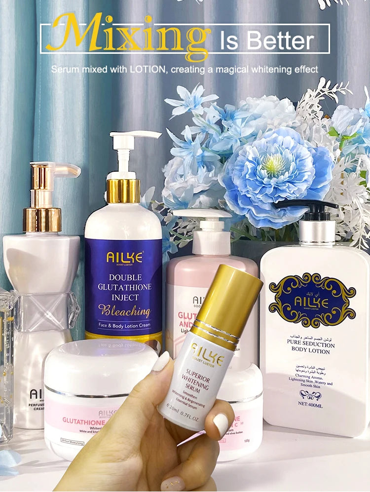 AILKE Whitening Moisturizing Korean Facial And Body Lotion Reduce Melanin Wrinkles Vitamin C Dark Spot Remover Skin Care Cream - Clikcy