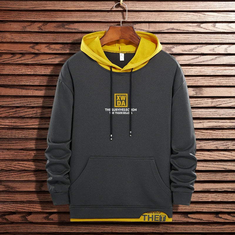 New Men Casual Hoodies Sweatshirts Mens Spring Autumn Solid Color Fashion Harajuku Streetwear Hoodies Sweatshirts Tops Male - Clikcy