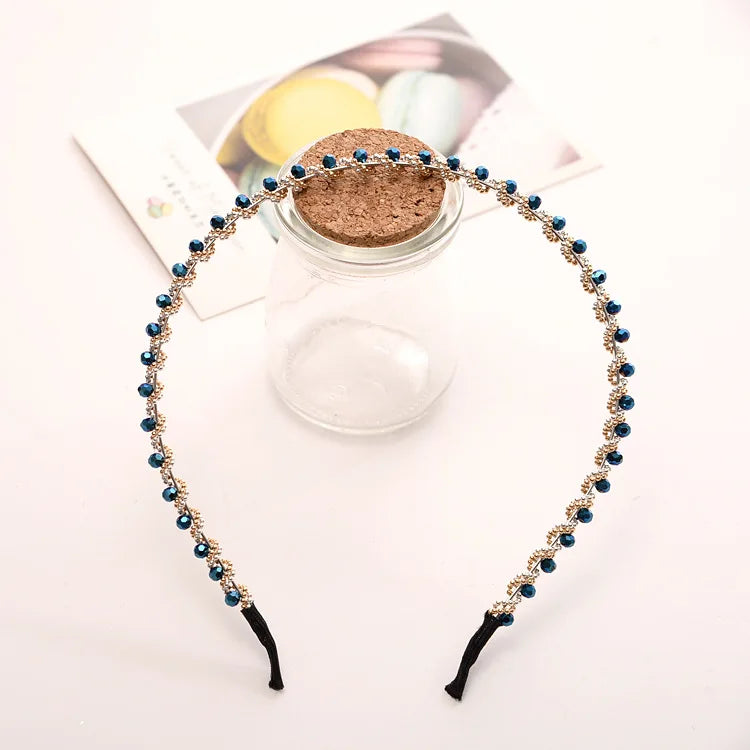 Headwear Fashion Women Hair Hoop Ladies Crystal Rhinestone Pearl Hairband Headband Head Piece Hair Band Accessories - Clikcy
