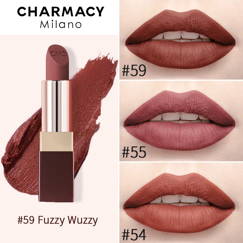 CHARMACY Matte Durable Easy To Wear Lipstick Natural Matte Red Velvet Lip Stick Lip Coloring Makeup Women Beauty Cosmetics - Clikcy