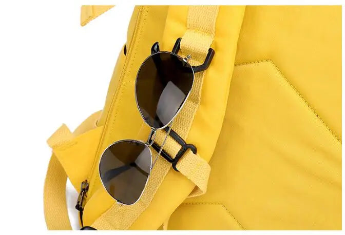 Fashion Leisure Yellow Backpack Waterproof Large School Backpack For Teenager USB College Back pack - Clikcy