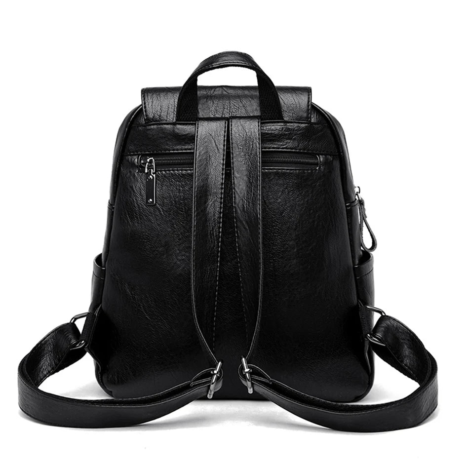 High Quality Soft Leather Backpacks Purses for Women Casual Daypack Vintage Bagpack School Bags for Teen Girls Mochilas Rucksack
