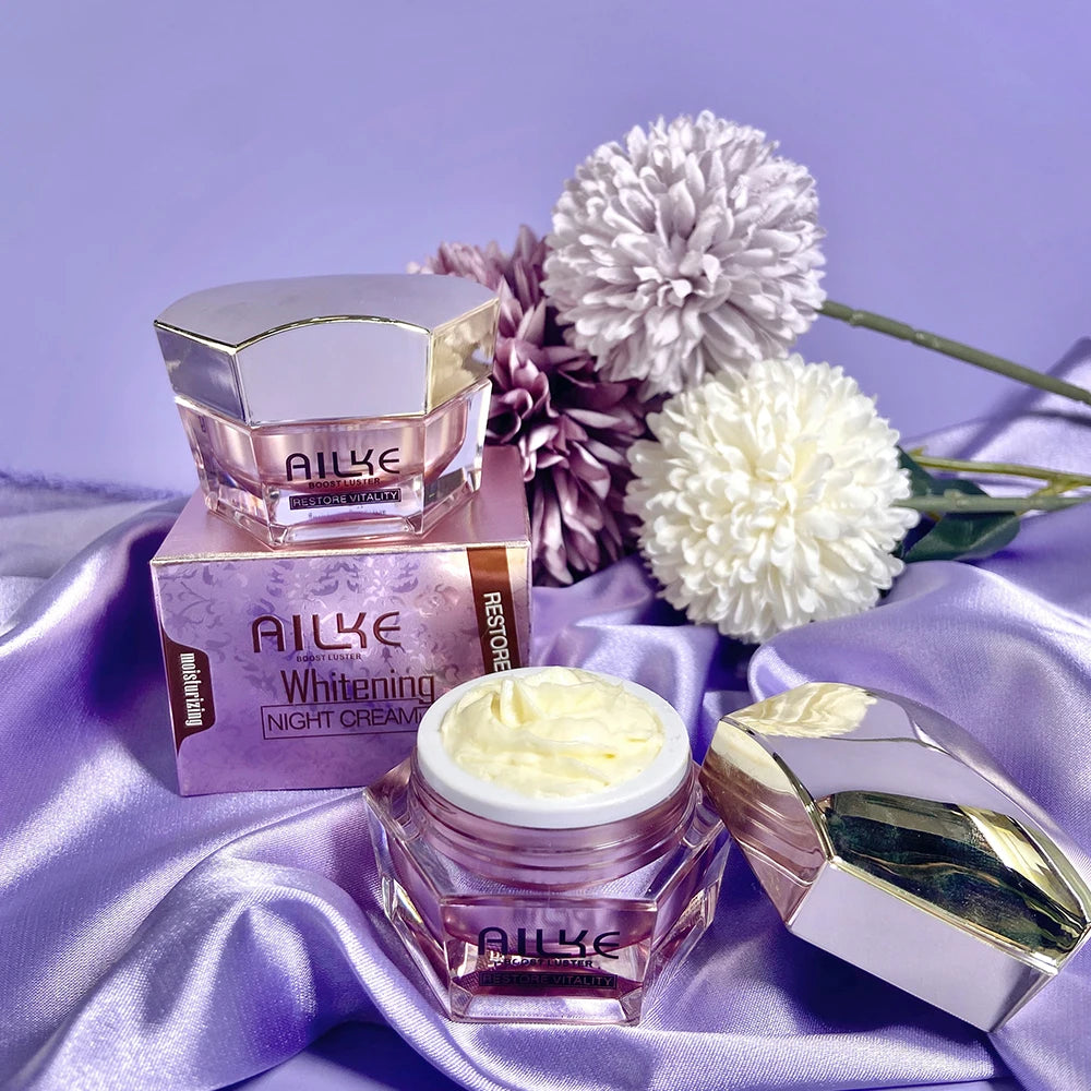 AILKE Face Cream With Hyaluronic Acid, Whitening Moisturizing Lifting Anti-aging, Women Sleeping Dry Korean Bleaching Skin Care - Clikcy