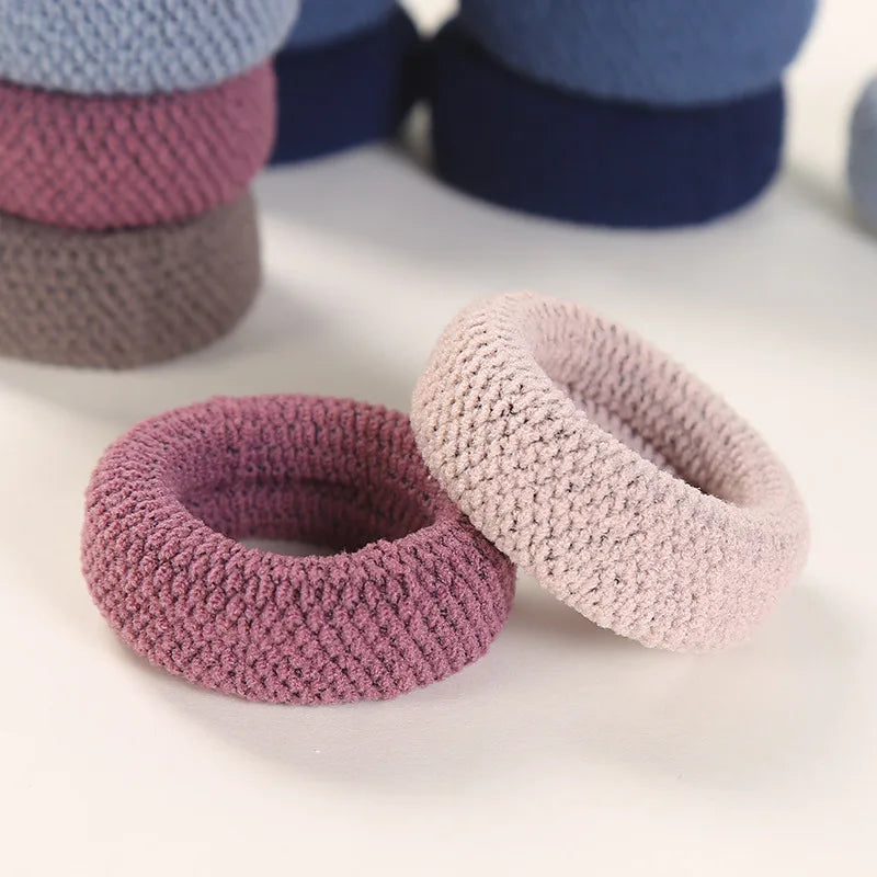 6PCS New Fashion Boutique Simple Thicken Ponytail Holders Rubber Band  Elastic Hair Bands Women Girls Hair Accessories Headwear - Clikcy