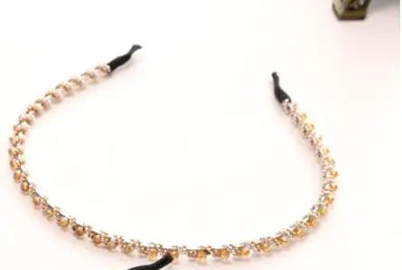Headwear Fashion Women Hair Hoop Ladies Crystal Rhinestone Pearl Hairband Headband Head Piece Hair Band Accessories - Clikcy