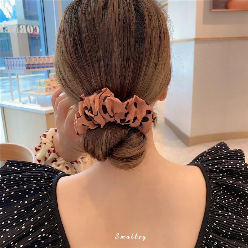 5Pcs/Lot Girl Pink Red Hair Band Accessories Fashion Large Hair Ties Solid Color Elastic Scrunchies For Women Ponytail Hairstyle - Clikcy