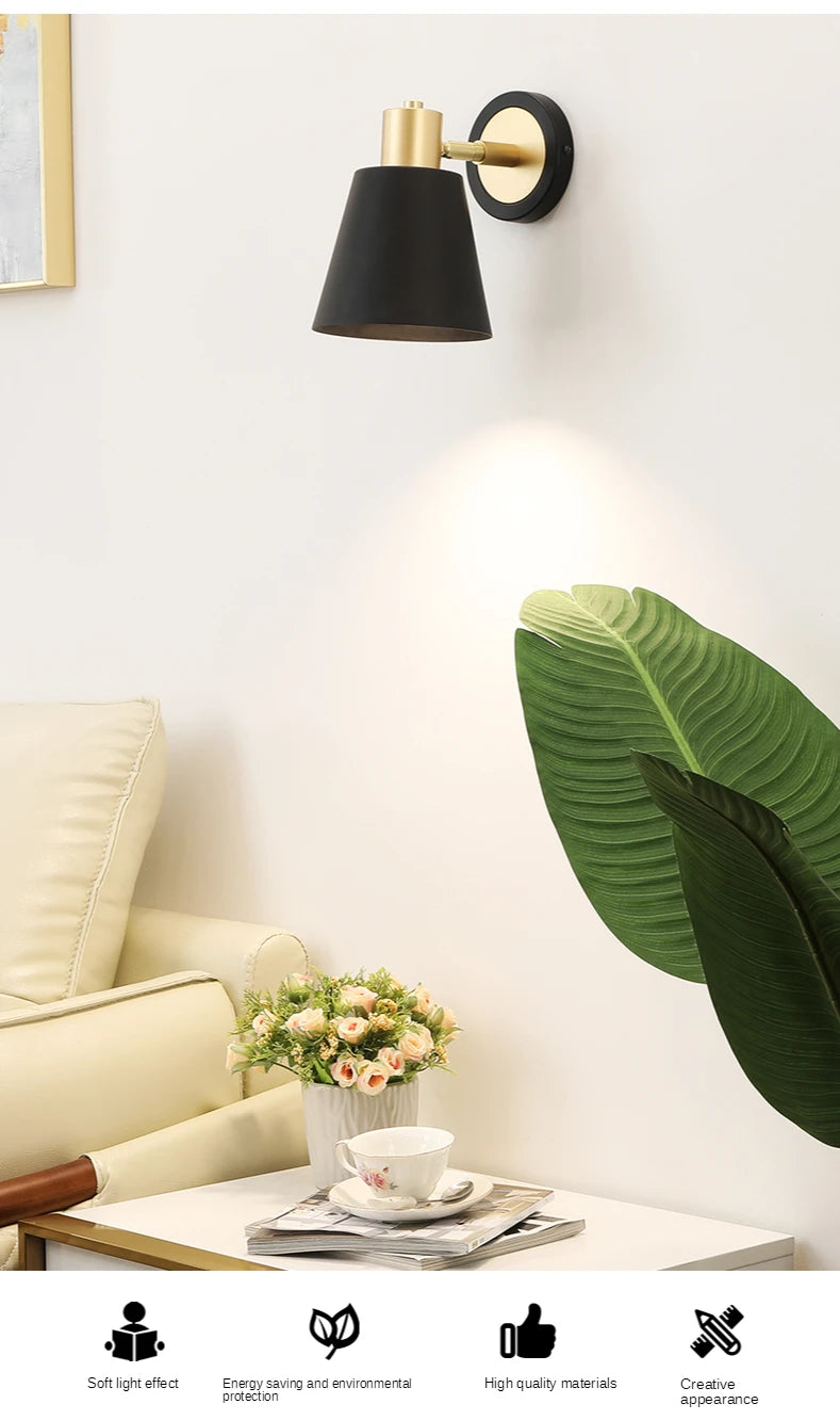 LED Wall Lamp for Bedroom Bedside Lamp Modern Lighting Mirror Front Lamp Living Dining Room Kitchen Sofa Background Wall Lights - Clikcy