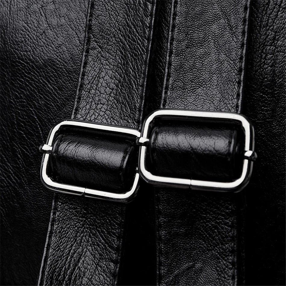 High Quality Soft Leather Backpacks Purses for Women Casual Daypack Vintage Bagpack School Bags for Teen Girls Mochilas Rucksack