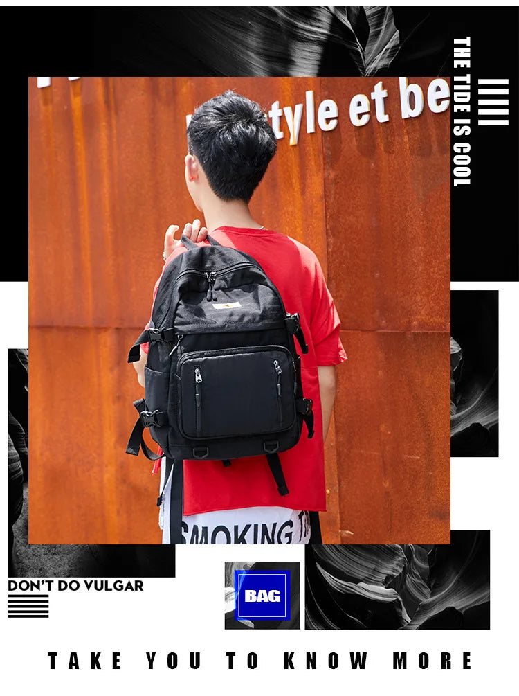 Fashion Leisure Yellow Backpack Waterproof Large School Backpack For Teenager USB College Back pack - Clikcy