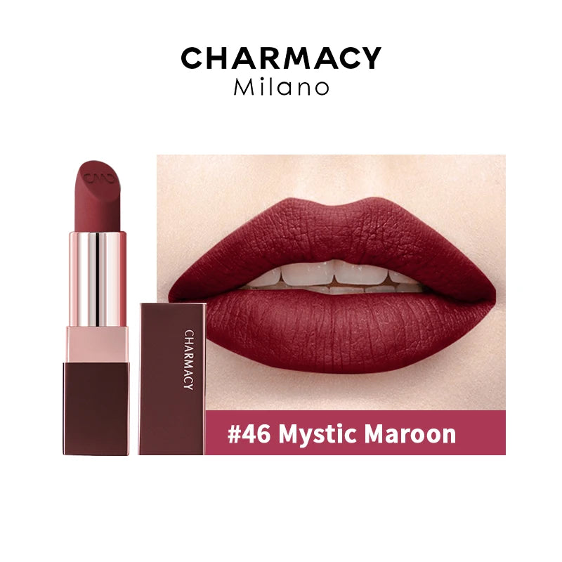 CHARMACY Matte Durable Easy To Wear Lipstick Natural Matte Red Velvet Lip Stick Lip Coloring Makeup Women Beauty Cosmetics - Clikcy