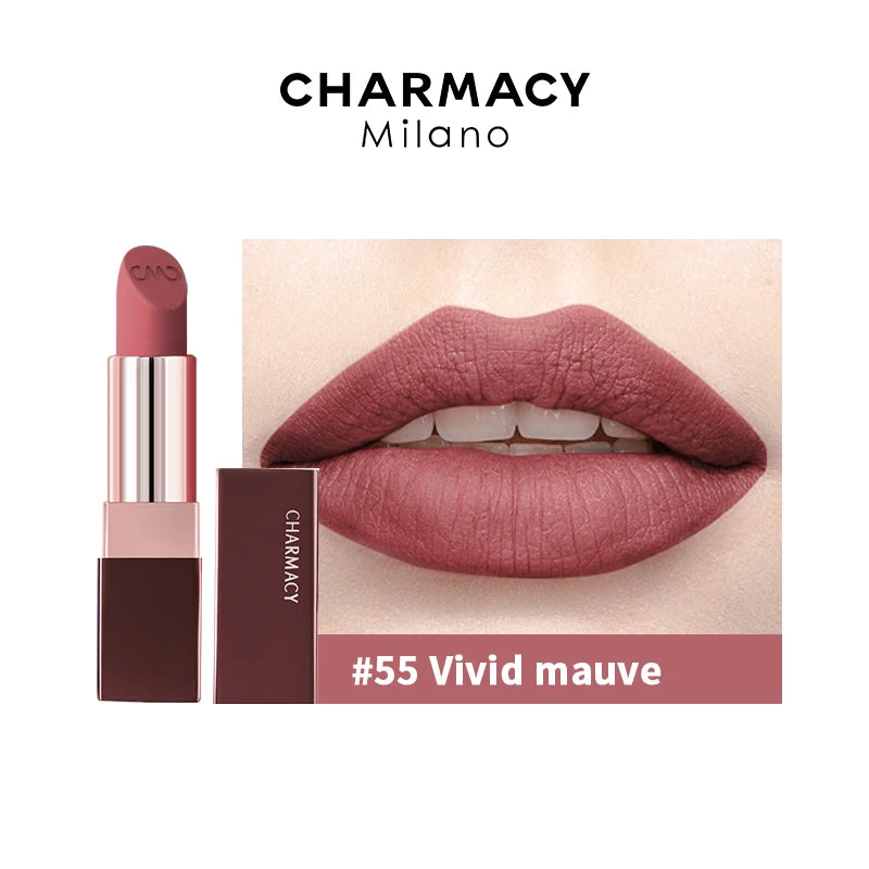 CHARMACY Matte Durable Easy To Wear Lipstick Natural Matte Red Velvet Lip Stick Lip Coloring Makeup Women Beauty Cosmetics - Clikcy
