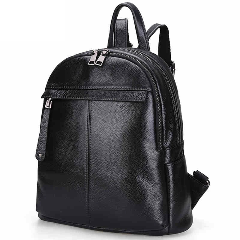 ZENCY 9 Color Fashion Soft Genuine Cow Leather Women Ladies Girls Backpack Top Layer Cowhide School Bag Female Knapsack Rucksack - Clikcy